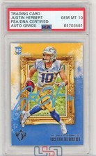 Justin Herbert Chargers Signed Auto 2020 Panini RC Rookie Card #GK-3 PSA/DNA 10