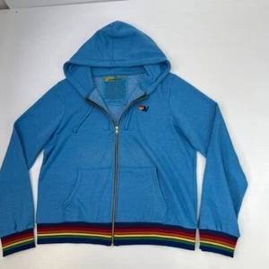 Aviator Nation Hoodie Women Extra Large Rainbow Stripe Sweatshirt Core Cruise + - Picture 1 of 11