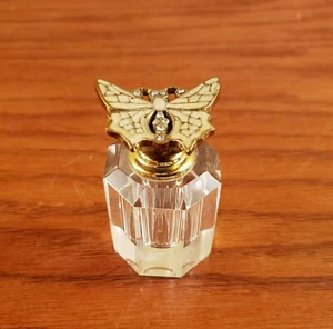 Botella de perfume de cristal vintage con tapa de mariposa con joyas - Imagen 1 de 4
