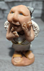 Vtg Handmade Clay Old Man Angel Figurine Christmas Decor Richard Simmons Style 2