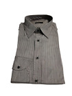 MAURO GRIFONI Men's Long Sleeve Shirt Striped Dark Brown/White NG165436 NC038