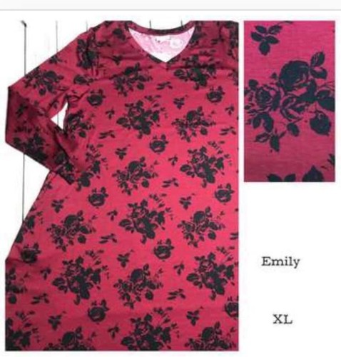 Abito nuovo con etichette LuLaRoe XL EMILY VINO ROSSO BORDEAUX ROSE NERE FLOREALE SAN VALENTINO