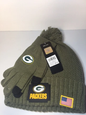 Green Bay Packer NFL Team Apparel Green Beanie Hat And Glove Cover