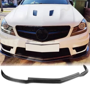 Carbon Fiber Front Bumper Lip Spoiler Splitter For Mercedes Benz W204 C63 12-14 - Picture 1 of 9