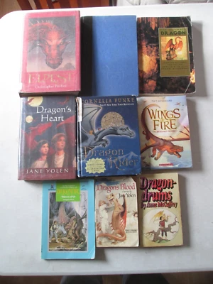 LOT 9 BOOKS DRAGON THEMES Wings of Fire Anne McCaffrey Jane Yolen Dragon's Blood Foto 1 de 3