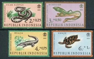 Indonesia, B203-06 Reptilies set 1966, 4 stamps, MNH - Picture 1 of 1