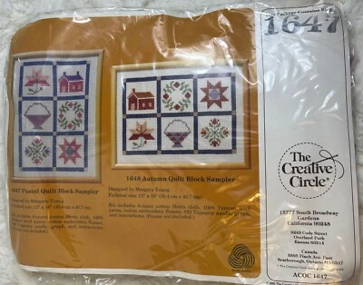 The Creative Circle 1647  Pastel Quilt Block Sampler  1648 Autumn Quilt Vintage - Image 1 of 4