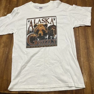 Alaska Grizzly Bear T Shirt Vintage 2000 Keith White Gildan Size L - Picture 1 of 9