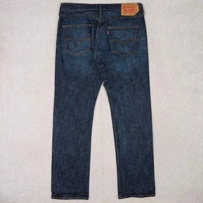 Pantalones de mezclilla Levis 501 originales retráctiles para hombre 36x34 azul marea lavado oscuro botón mosca Foto 1 de 4