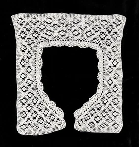 Unique Vintage/Antique Handmade White Cotton Lace Collar, 14”x12”, Lovely Lot - Picture 1 of 5