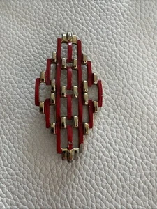 coro brooch vintage red enamel - Picture 1 of 7