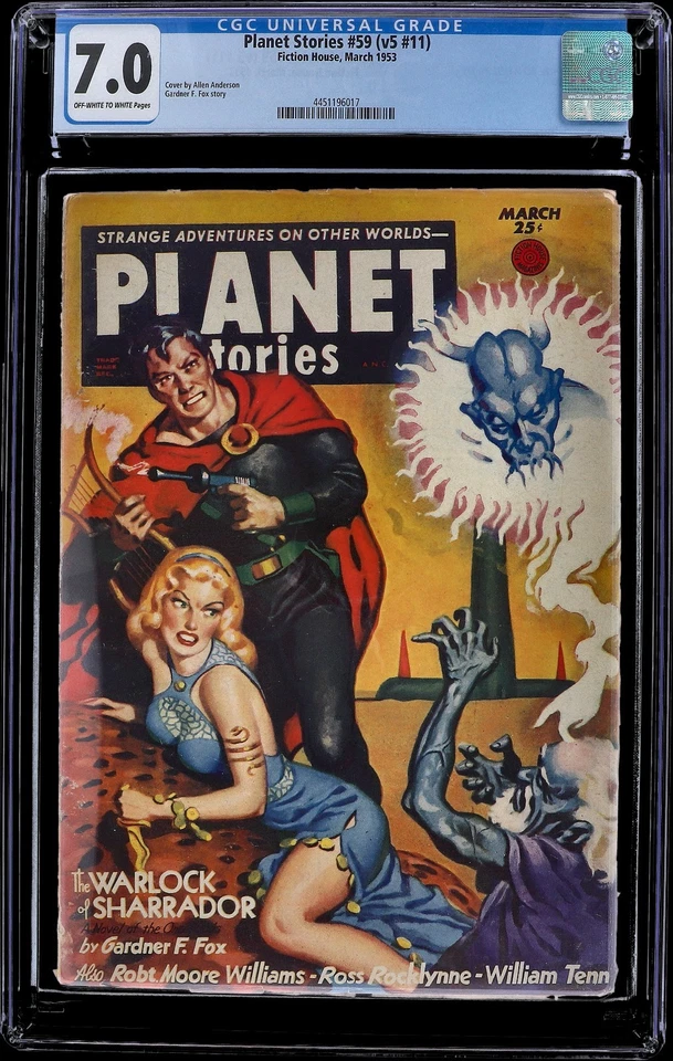 Planet Stories Pulp May 1953 CGC 7.0 Philip K Dick Story Allen Anderson Cover - Image 1 of 2