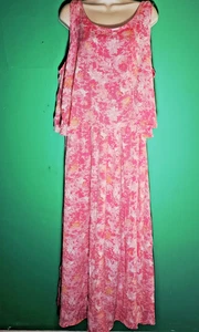 Vestido Robert Louis Floral En Niveles Talla 3X Rosa Caliente Floral Sin Mangas - Imagen 1 de 8