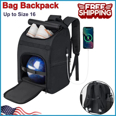 Bowling Backpack, Single Bowling Ball Bag with Shoe Bag up to Size 16 & Padded - Изображение 1 из 4