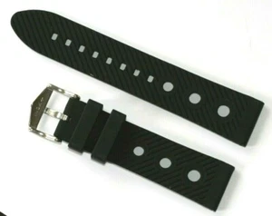 24MM BLACK SILICON RALLY COOPER SPORTS WATCH STRAP ZRC ONLY £9.95 FREEPOST - Picture 1 of 5