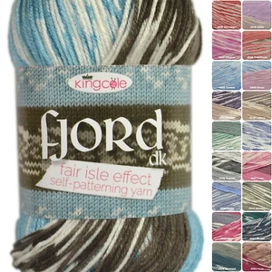 King Cole Fjord DK - Fair Isle Effecting DK Knitting Yarn 100gm - Picture 1 of 27