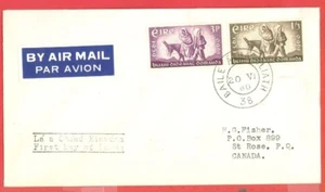 Ireland Refugee Year DONKEY Set on FDC Cover to Canada 1960 - Picture 1 of 1