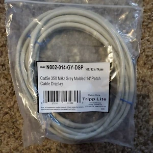 + Tripp Lite CAT5e Molded Patch Cable, 14 ft., Gray 037332012890 - Picture 1 of 5