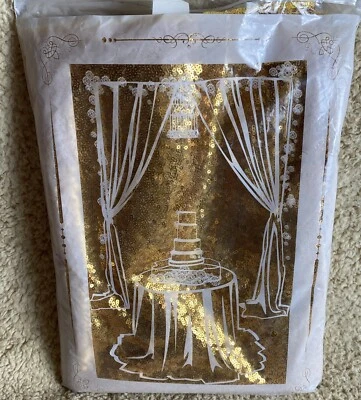 Rectangular Gold Sequin Tablecloth 50x80 Wedding Anniversary Birthday Party - Image 1 of 4