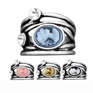 Wholesale Lot 10 pcs Lady Cameo Rings Size Mixed Crystal Fashion Women Jewelry - Picture 1 of 10