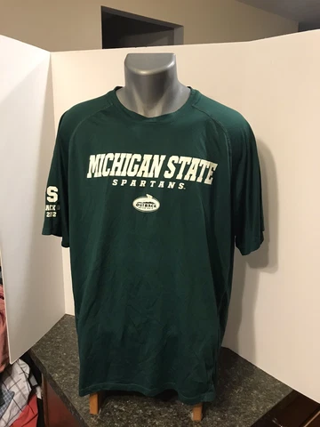 Michigan State Spartans Adidas Climalite Men's T Shirt Green XL Outback Bowl Cover