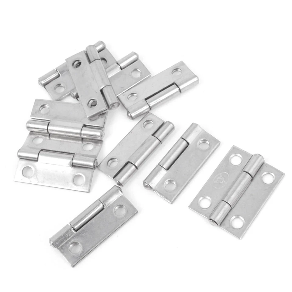 10 Pezzi Cerniera Argento Acciaio Inox Con Cerniere Per Porte 1 25,4mm - Immagine 1 di 1