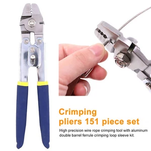 150PCS Aluminum Cable Crimp Sleeves Clip Ferrule For Steel Wire Rope Cables Tool - Picture 1 of 12