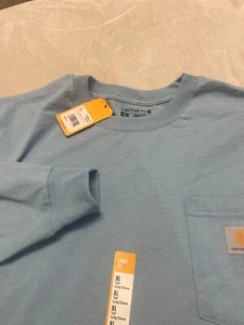 NEW Carhartt Shirt XLT Loose Fit Heavyweight Long Sleeve Pocket Blue Mens NWT - Picture 1 of 10