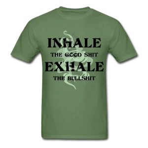 Inhale The Good Exhale The Bull Funny Graphic T Shirt - Picture 1 of 17