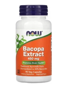 NOW FOODS EXTRACTO DE BACOPA, 450MG, 90 CÁPSULAS VEGETALES - Imagen 1 de 2