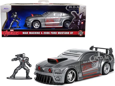2006 FORD MUSTANG GT GRAY & WAR MACHINE AVENGERS MARVEL 1/32 DIECAST JADA 33082 - Image 1 of 4