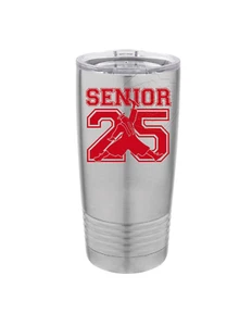 Red Senior 25 Graduation Aluminum Tumbler - Picture 1 of 1