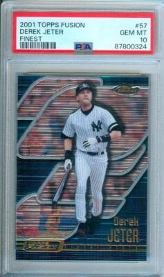 2001 Topps Finest DEREK JETER Topps Fusion #57 Yankees PSA 10 - Image 1 of 2