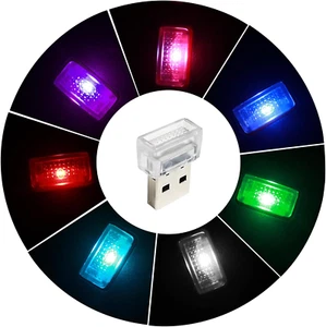 2 Pcs USB LED Car Interior Atmosphere Lamp, Night Light LED Decoration Light Amb - Picture 1 of 12