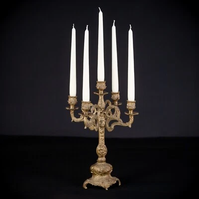 Candelabra Bronze | Candle Holder Baroque | French Vintage | 5 Lights 14.4" - Image 1 of 4