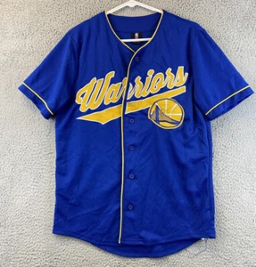 NBA Golden State Warriors #46 Youth Small Button Up Jersey Blue Yellow/ 80-51 - Picture 1 of 8