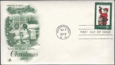 Scott 1472 FDC - 8 cent - 1972 - Christmas Santa - First Day of Issue - Image 1 of 2