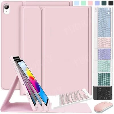 For iPad 5 6 7 8 9 10 11th Generation A16 Bluetooth Keyboard Leather Case Mouse - Image 1 of 4