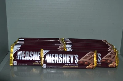 (21) Barras de caramelo de chocolate con leche con almendras enteras Hershey's, 2,6 oz BB 07/2026 Foto 1 de 2