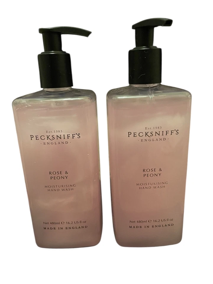 Paquete de 2 lavados de manos Pecksniff’s Rose & Peony | 16,2 oz cada uno | Hidratante de lujo Foto 1 de 1