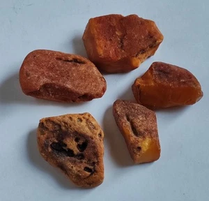 5 pieces of unprocessed AMBER total weight 38.83 grams. YOLK - Picture 1 of 24