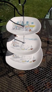 MIDWINTER CANNES BY HUGH CASSON TRIPLE FANCIES OR CAKE STAND VERY RARE - Picture 1 of 15