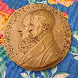 MEDAGLIA HUDSON FULTON 1909 - Foto 1 di 2