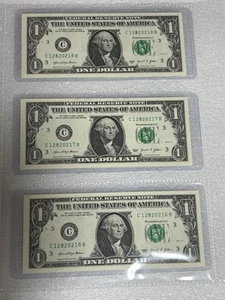 3-2021 $1 sequential error notes w/bold 8’s, stuck digits & ink bleeds ex. Cond - Picture 1 of 24