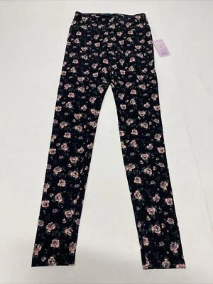 Wild Fable Women's Sz Small Black Pink Floral High Rise Ankle Leggings - Image 1 of 4