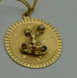 14K GOLD GRACEFUL BALLERINA PENDANT WITH MULTI-COLOR STONES, AND PEARL (ch831) - Picture 1 of 3