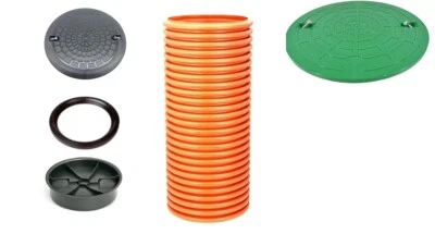 MARKENLOS Drainageschacht Sickerschacht DN315 Wellrohr Schachtdeckel Kontrollschacht Regen