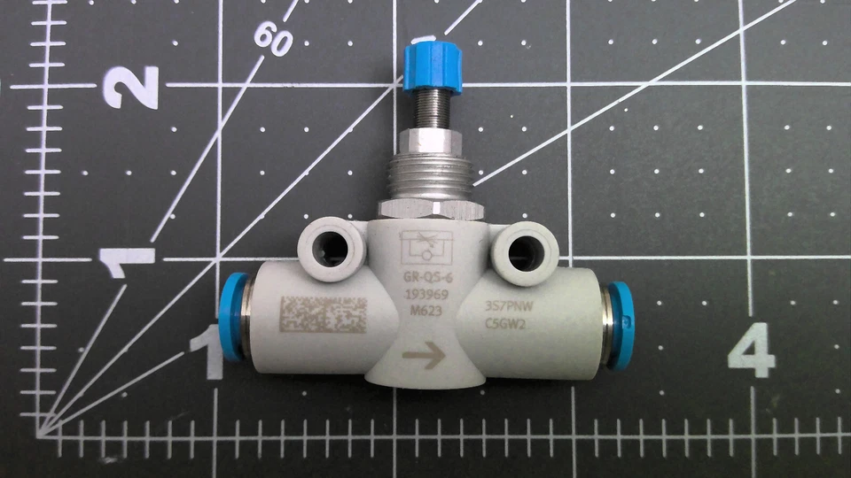 Flow Control Valve, One Way, 6 mm push-to-connect fitting, GR-QS-6 - Image 1 of 1