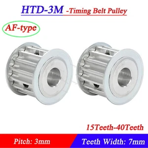 HTD-3M 15-40Teeth Timing Belt Pulley Pitch 3mm AF-type CNC Drive Wheel Width 7mm - Picture 1 of 7