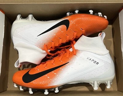 Size 11.5 Nike Vapor Untouchable Pro 3 Football Cleats White Orange AO3021-118 - Image 1 of 4